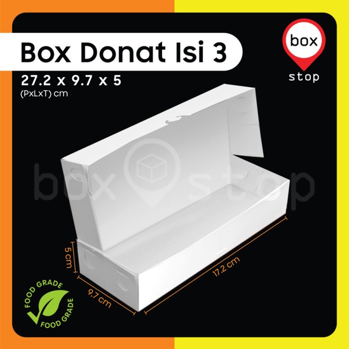 

Box Donat - Kotak Donat - Dus Donat Donut - PUTIH- Isi 3 (30 pcs)