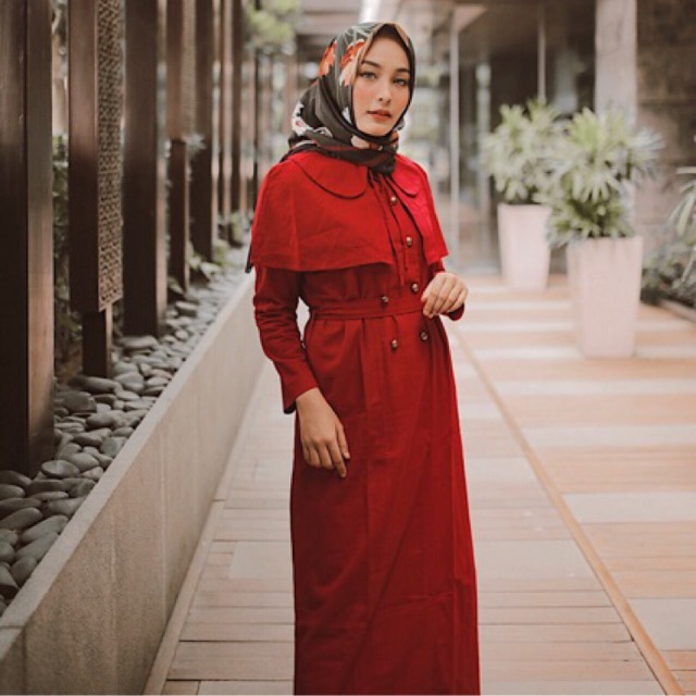 HATICE TURKISH DRESS RED BY GUZELLIK ENDONEZYA - GAMIS TURKI HATICE MERAH