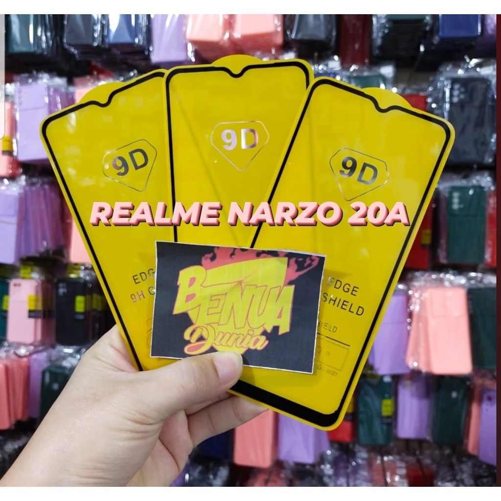 ANTI GORES KACA REALME NARZO 20A - TEMPERED GLASS FULL LEM 9D TEMPER GLASS REALME NARZO 20A - BD