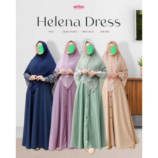 Helena Dress By Attin ( Gamis Dan Khimar Di Jual Terpisah )