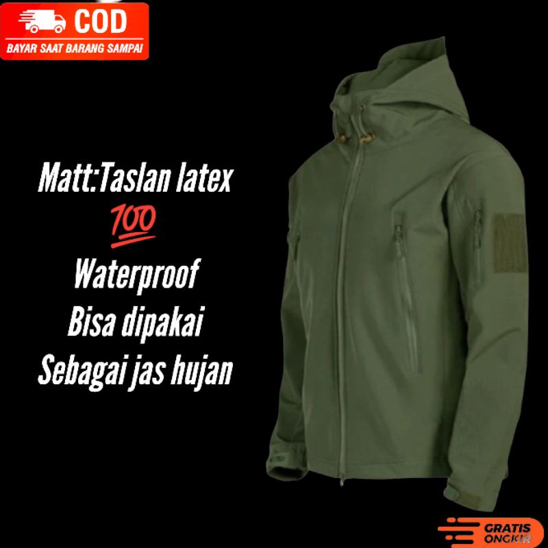 Jaket Pria Tad Tactical Waterproof Army