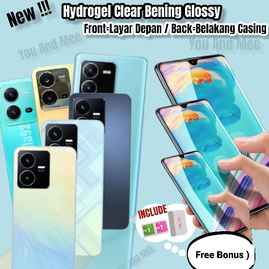 FILM! Hydrogel Clear Front Back Vivo Y01 Y02 Y33T Y33s Y21 Y21s Y21T Y21A Y20 Y20s Y20i Y20sG Y30 Y30i Y50 Y75 Y51 Y53s Y51A Y02s iQoo Z7 11 Hidrogel Bening Bagian Depan layar Glossy Full Cover Belakang Casing Jely Ful Covergel 2022 4G 5G Y33 A S C T i