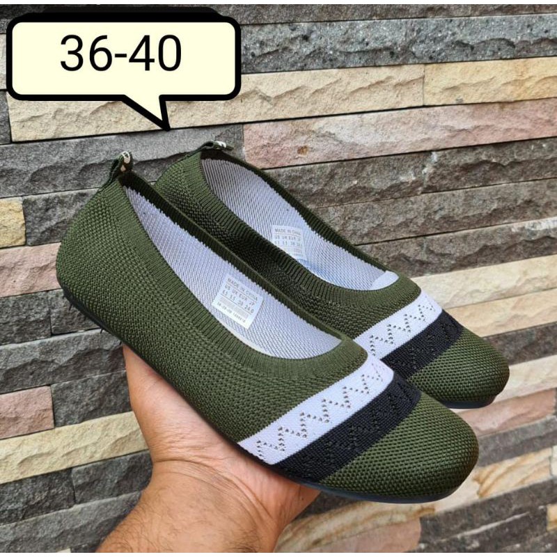 sepatu flat wanita, rajut ukuran 36-42