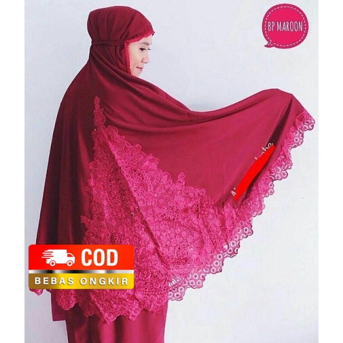 Mukena Katun Rosela Bordir Padang Alfarizi Motif Adem Bonus Tas Cantik