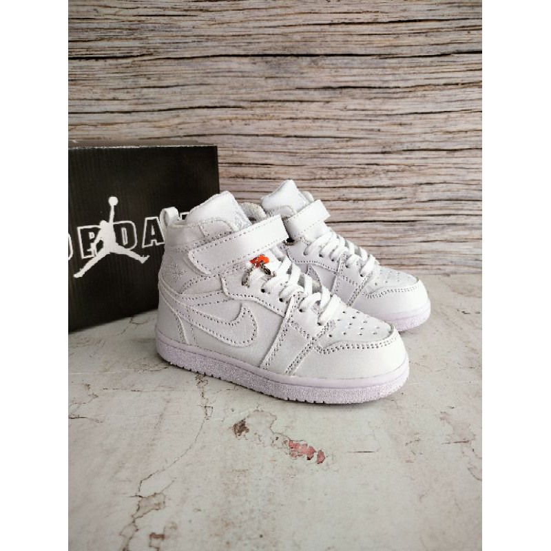 SEPATU ANAK NIKE AIR JORDAN FULL WHITE PREMIUM HIGH QUALITY JORDAN PUTIH ANAK