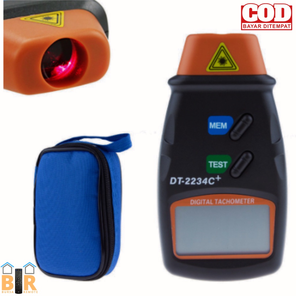 Tachometer LCD Digital Laser Photo RPM Meter Alat Pengukur Kecepatan Putaran Ukur DT-2234C+