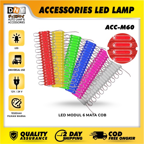 LAMPU LED MODUL 6MATA COB 6818 12VOLT dan 24VOLT WATERPROOF 6 MATA 12V