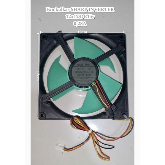 Axial fan kulkas sharp inverter 12 x 12 DC 15V O28A