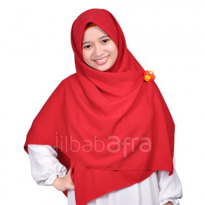Jilbab Arfa Siera ( Segiempat JilbabArfa ) Hijab Segiempat Warna Merah Cabe