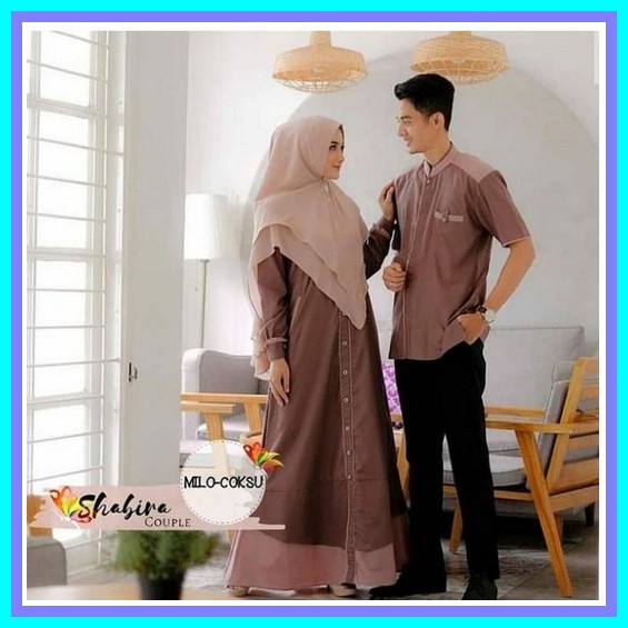 Baju Couple Lebaran Pasangan Remaja Suami Istri Terbaru 2022 Dress Muslim Wanita Remaja Couple Kafta