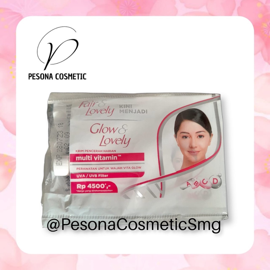 FAIR & LOVELY (GLOW & LOVELY) CREAM SACHET 9 GR / KRIM GLOW AND LOVELY