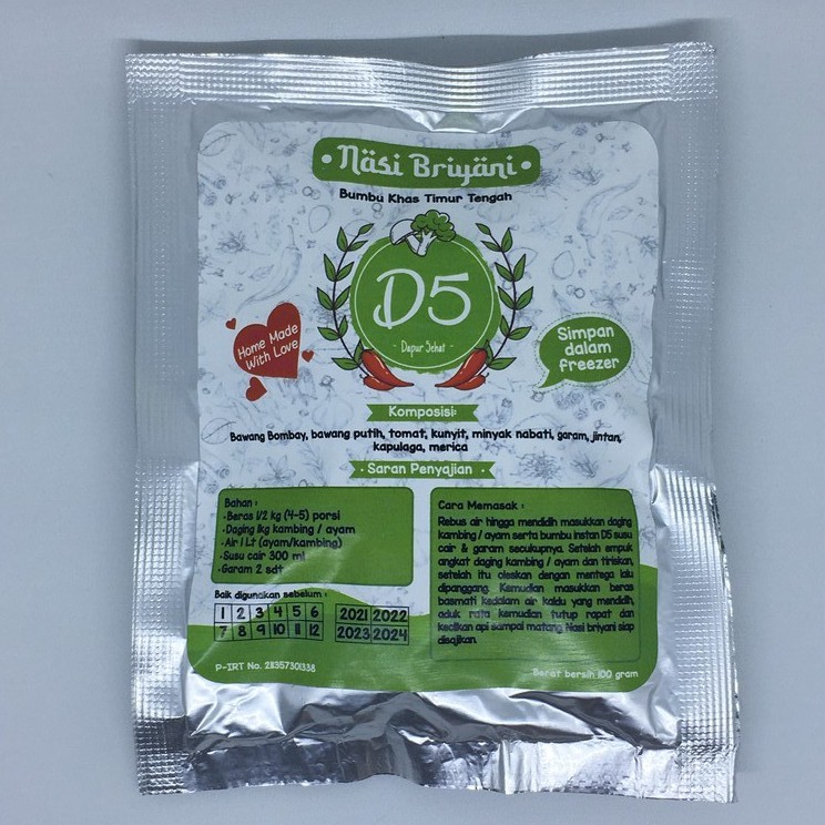 Bumbu Nasi briyani Basah frozen khas timur tengah biryani arab rempah