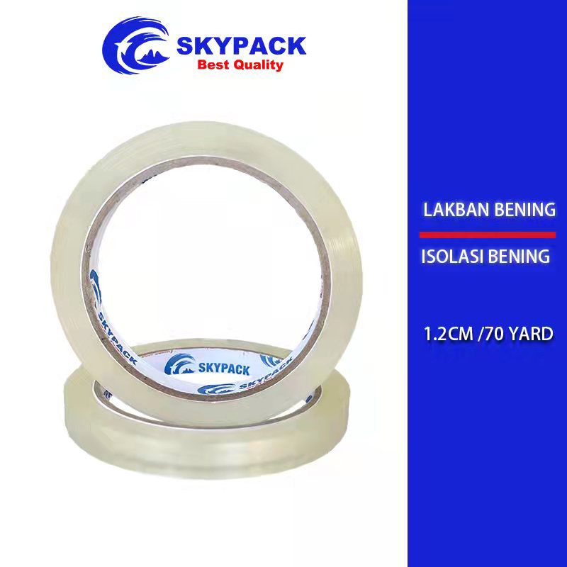 

[SKYPACK1.2]Lakban Isolasi Bening Selotip 1/2 inch 12mmx70Y 70 Yard