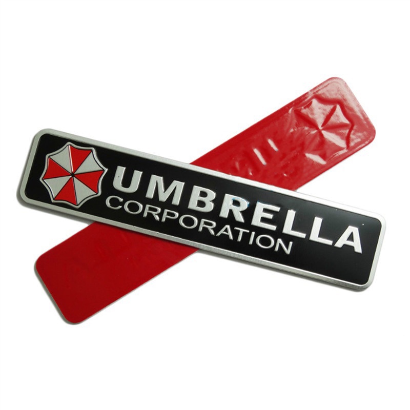 Stiker Dinding Decal Desain Umbrella Corporation Resident Evil 3d Bahan Aluminum Alloy