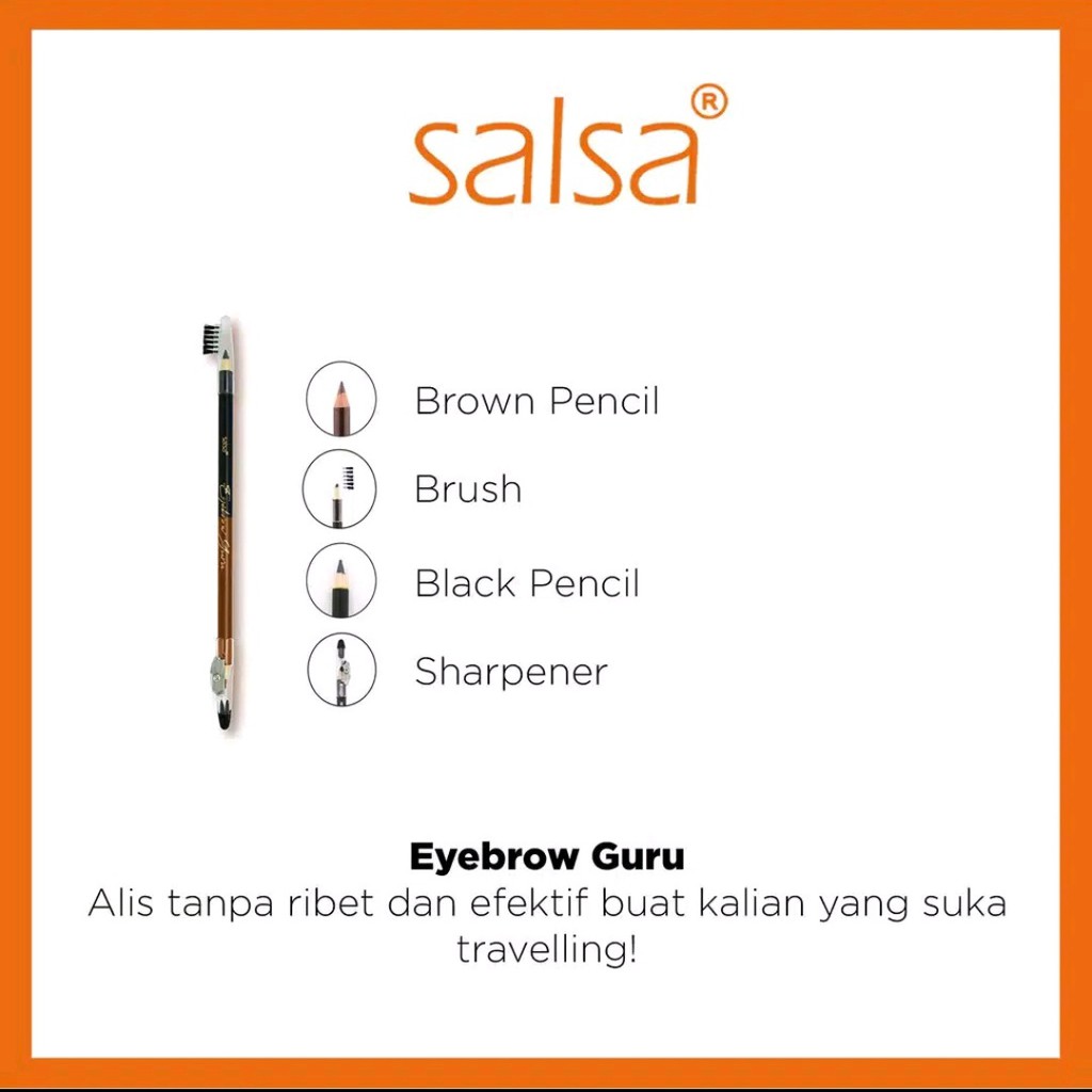 SALSA Eyebrow Guru - Pensil Alis 4in1 (Brown, Black, Serutan, Sikat)