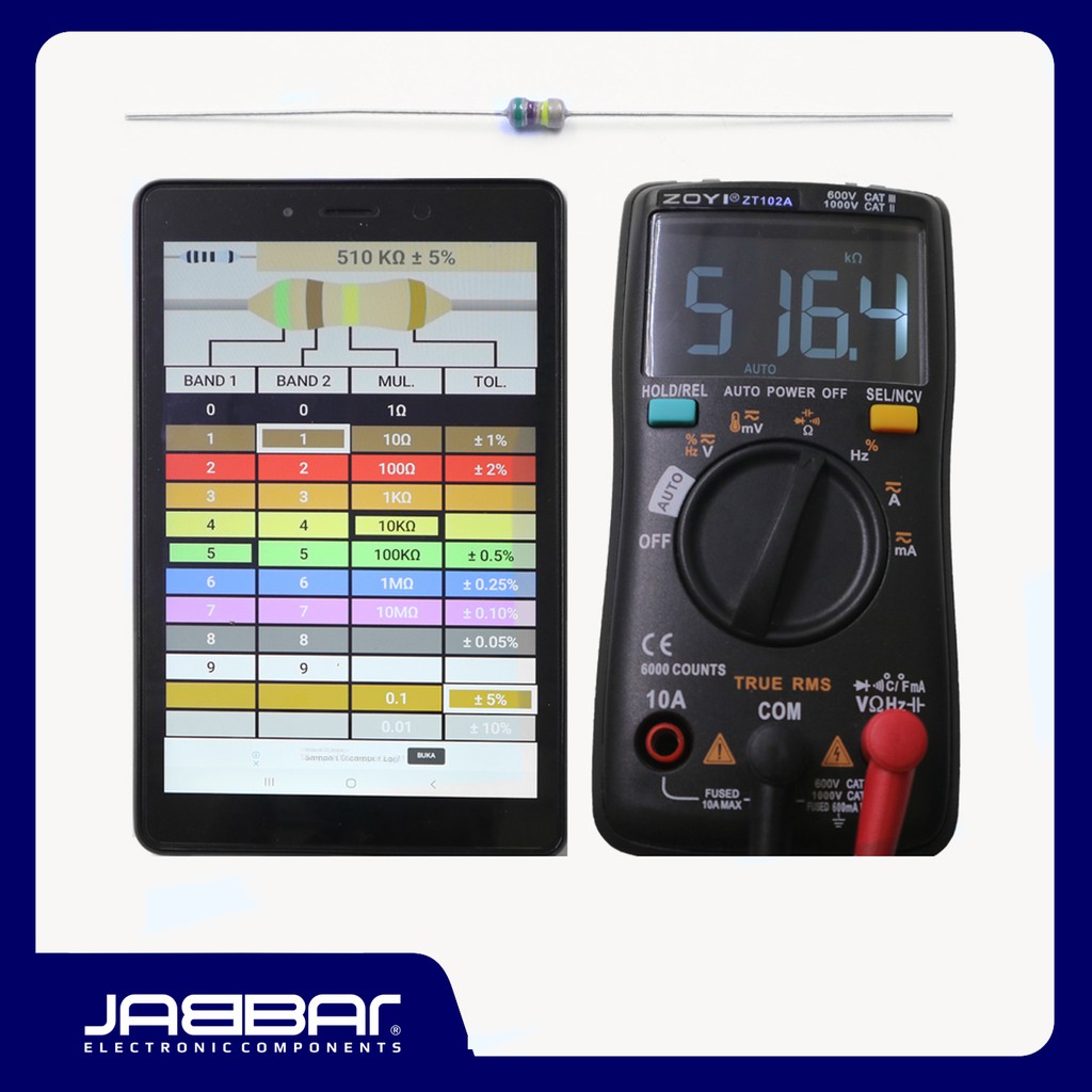 RESISTOR 510K OHM 1/6W 5% DIP