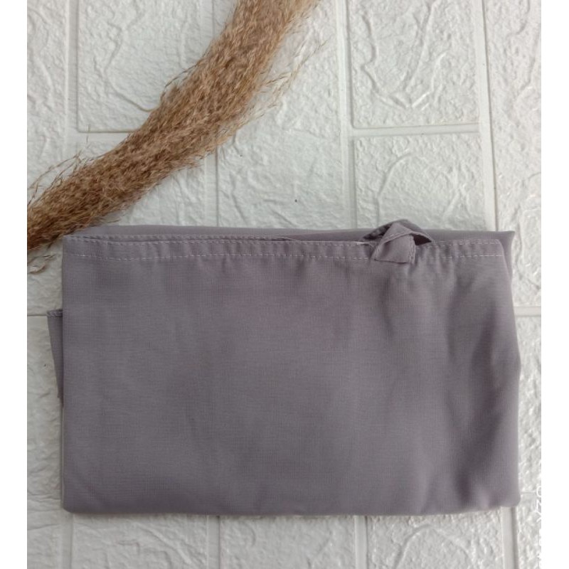 Bergo Maryam Simple Tali Jilbab Siria Wolfis Non Pet Daily Hijab Remaja-Grey