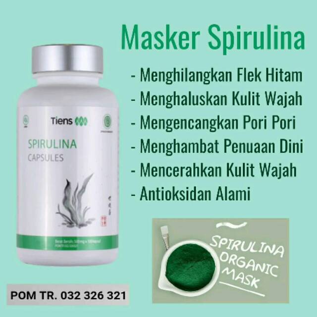 Spirulina tiens original 100%/ masker spirulina tiens/ spirulina original/ kapsul spirulina