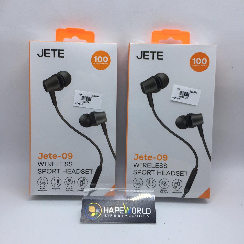 HEADSET BLUETOOTH JETE-09 MAGNETIC WIRELESS EARBUDS JETE ORIGINAL GARANSI 1 TAHUN