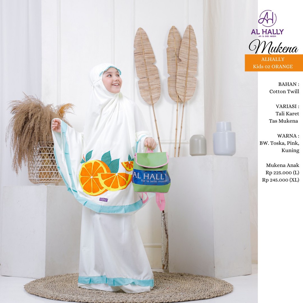 Mukena Anak MKAA 02 Orange by AL HALLY II COD II Terbaru