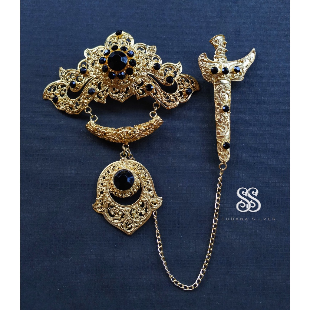 Bros Pria Wedding Sirkon Keris Gold Plated Alpaka Bali