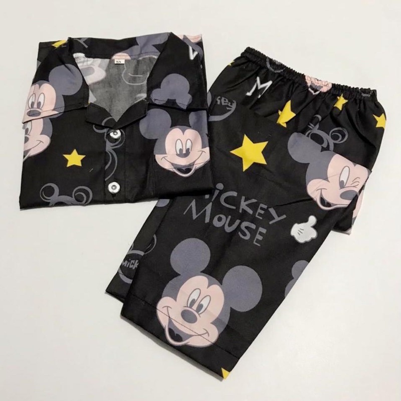 mikee hitam bajutidur piyama set bisa couple mom and kids