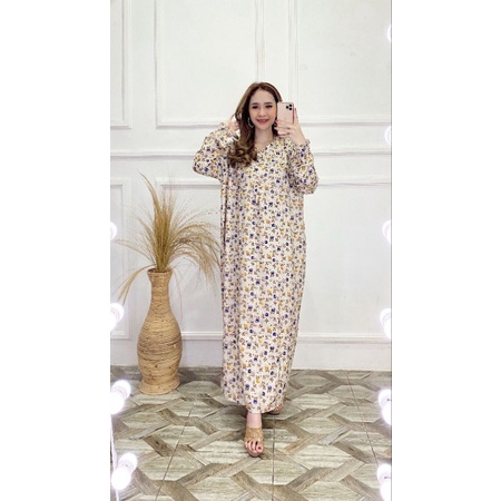 Daster rayon lengan panjang longdress stella