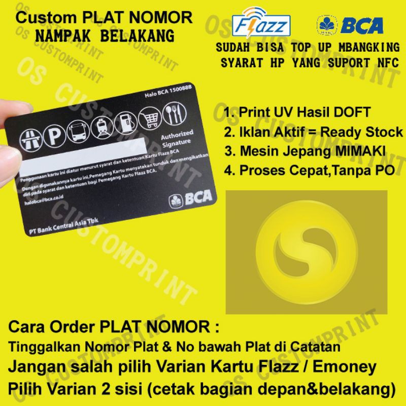 CUSTOM FLAZZ BCA GENERASI 2 NFC - PLAT NOMOR