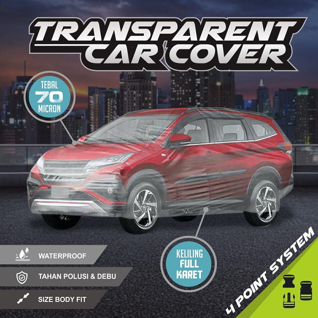 Sarung Mobil Transparan Plastik PE Tebal Full Waterproof Toyota VIOS