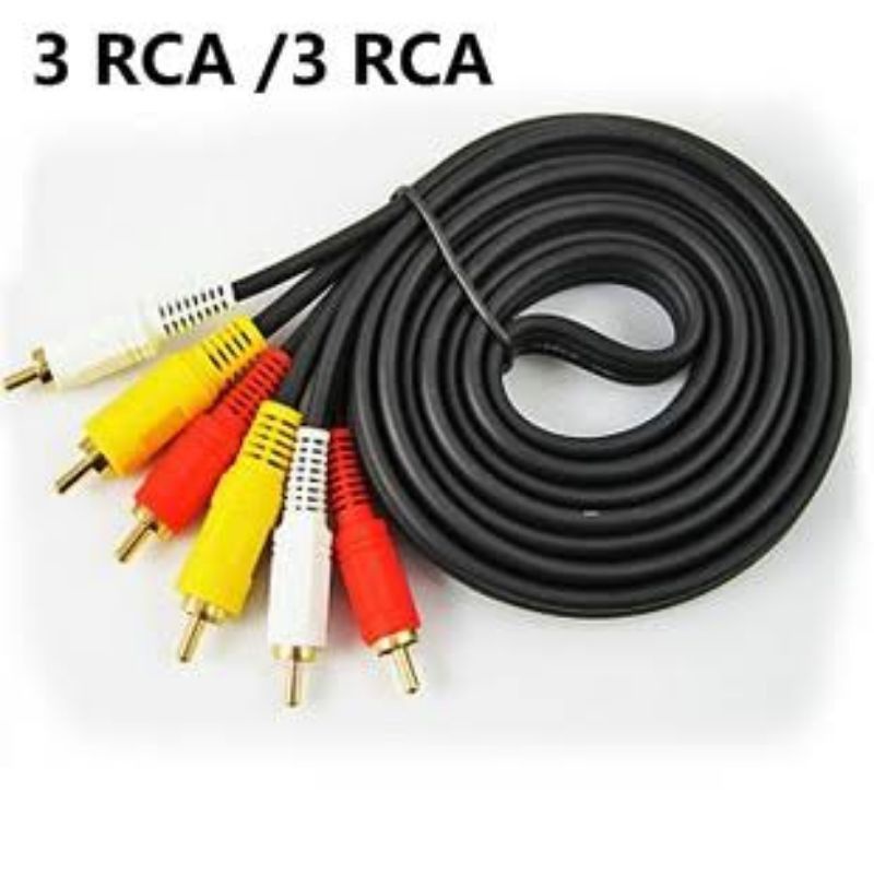 Kabel Rca to Rca 1.8m / Kabel AV VIDEO 1.8m / Audio 3-3 High Quality⭐ Toko10⭐