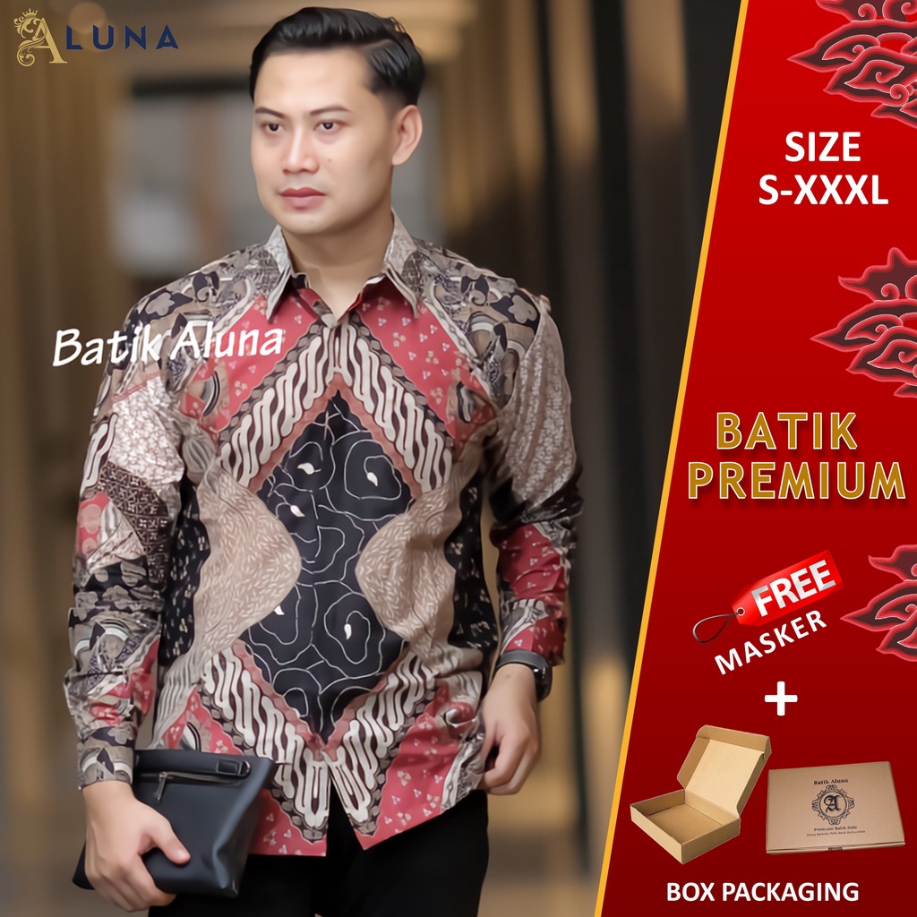 BAJU KEMEJA BATIK PRIA COWOK COWO LENGAN PANJANG REGULAR ATASAN BATIK PREMIUM PRIA BATIK PRABUSENO KONDANGAN BATIK COUPLE PASANGAN KEMEJA BATIK PEKALONGAN LAKI LAKI PRIA KEKINIAN ORIGINAL MODERN BAJU SERAGAM BATIK SOLO KANTOR BATIK JUMBO ALUNA PCW 008