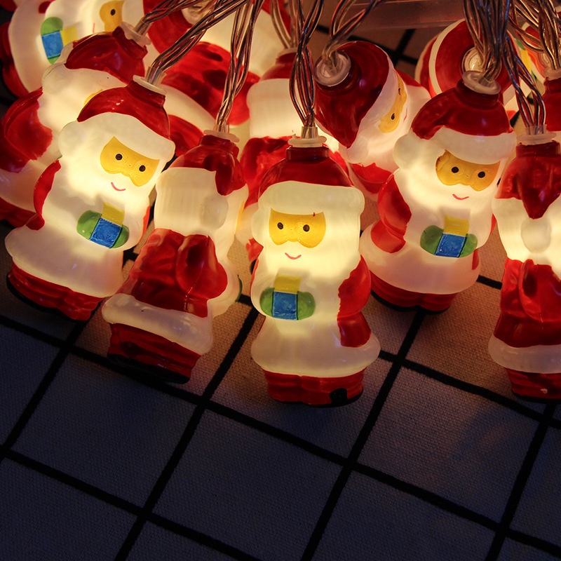 (Christmas) Lampu String Led Bentuk Santa Claus Untuk Dekorasi Kamar Anak