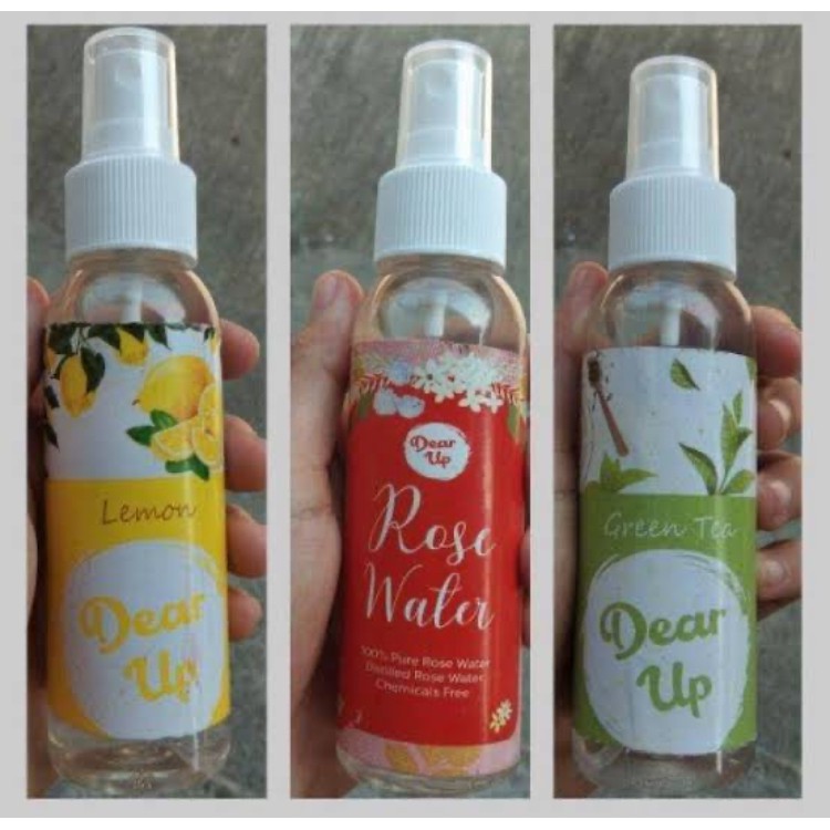 DEAR UP BIG SIZE AIR MAWAR / ROSE WATER, GREENTEA WATER dan LEMON WATER 100ml DLL