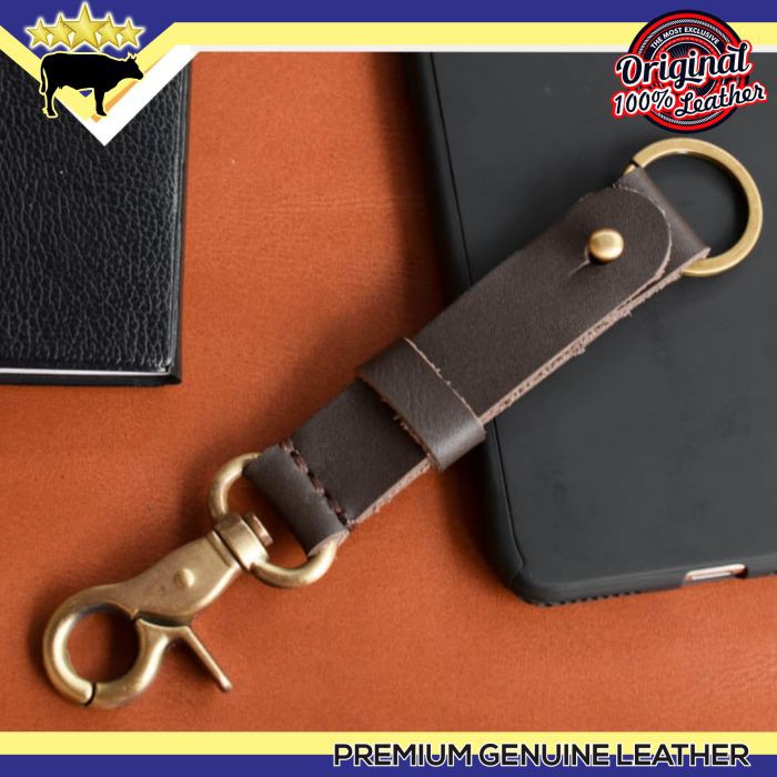 GANTUNGAN KUNCI MOBIL LEATHER KEYCHAIN HOLDER KULIT ASLI HANDMADE