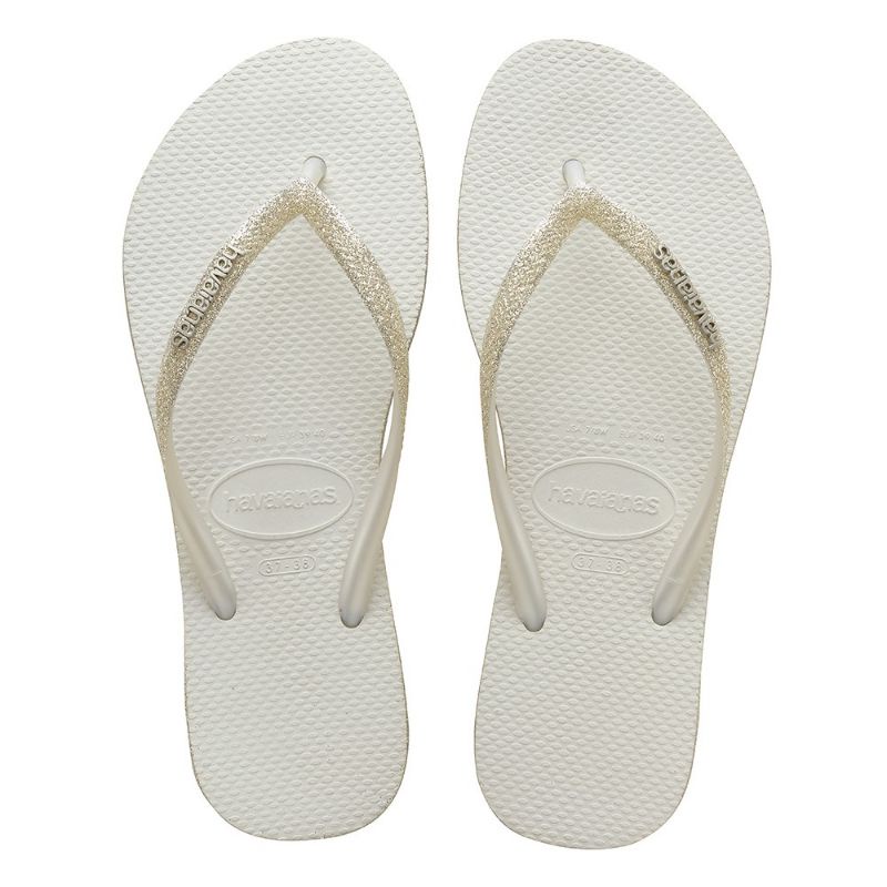 Havaianas Flip Flop & Sandal Wanita / Havaianas Slim Sparkle - White