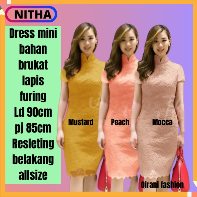 Pakaian Mini Baju Brukat Pesta Wanita Dres Perempuan Brokat Casual Kondangan Dress Cewek Sexy Import