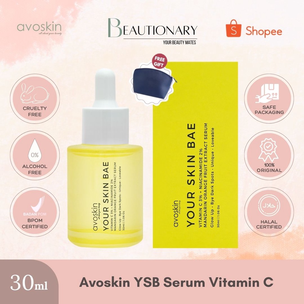 Jual [FREE POUCH] AVOSKIN SERUM Your Skin Bae Vitamin C 3