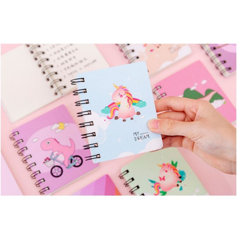 [COD] Notebook Mini Buku Catatan Kecil Buku Memo Mini Karakter Lucu Praktis Notebook Spiral