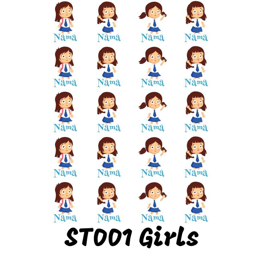 

Sticker Nama Cutting Label Waterproof Tahan Air Student 01 (ST001)