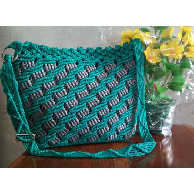 TAS RAJUT TALIKUR MURAH TOSCA ABU