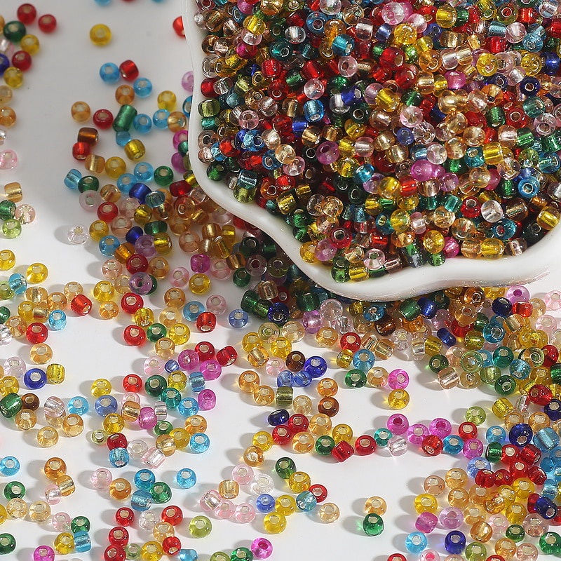 2mm 3mm Pesona Czech Glass Seed Beads Longgar Spacer Beads Untuk Membuat Perhiasan DIY Gelang Kalung