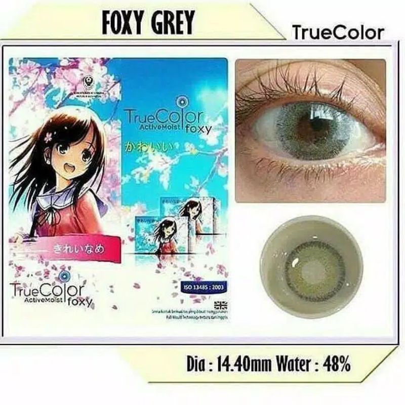 SOFTLENS TRUECOLOR FOXY TRUE COLOR NORMAL (GREY,BROWN,BLUE) mirip newbluk by IRISLAB