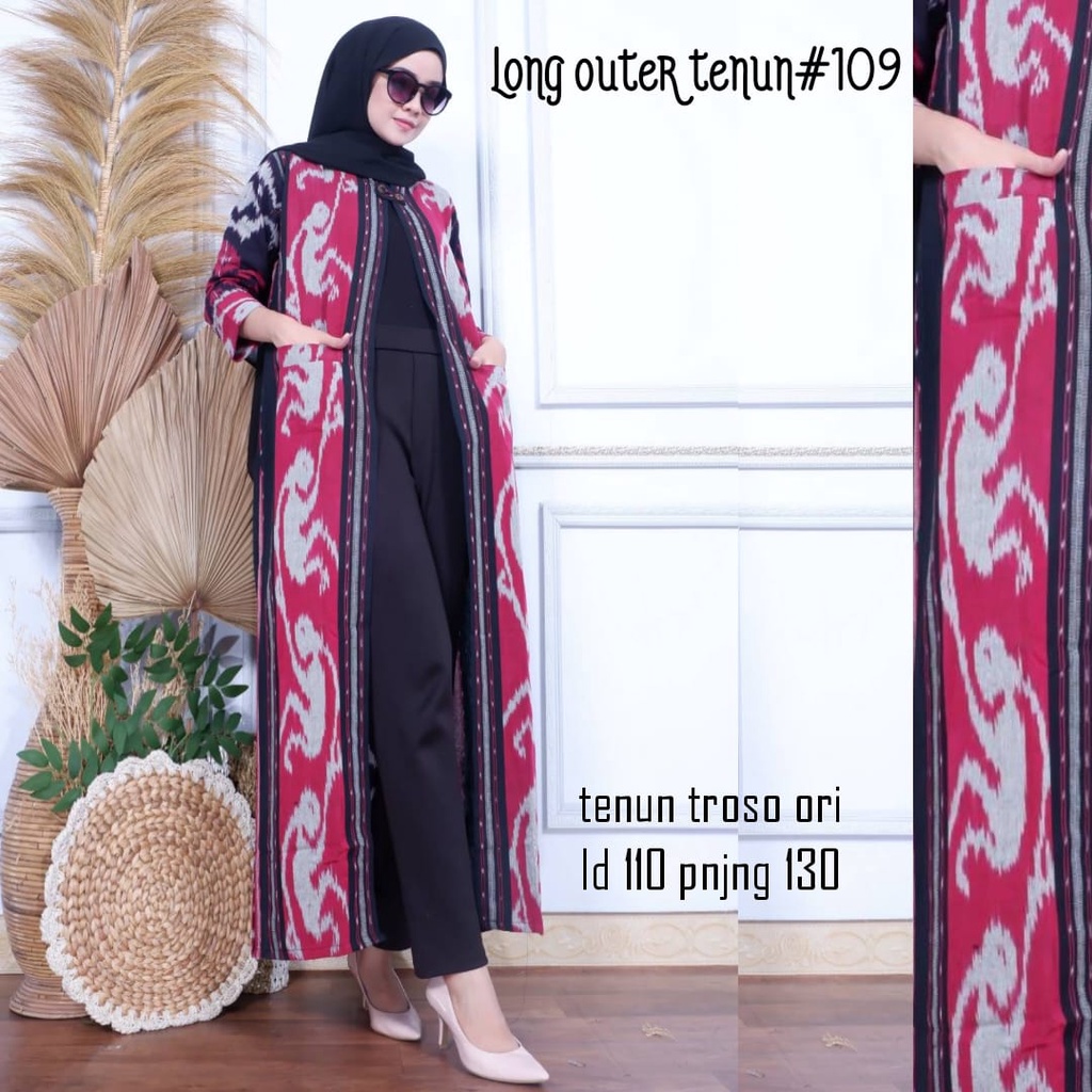 LONG OUTER BATIK WANITA TENUN TROSO ORI NO 109