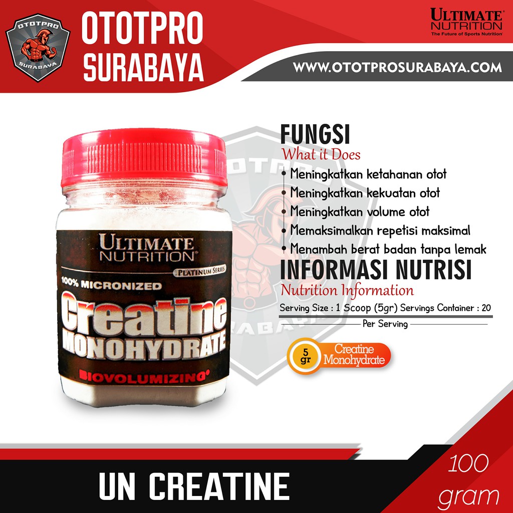 Suplemen Fitness 4DN Creatine Monohydrate 100gram /Kreatin/Kreatine