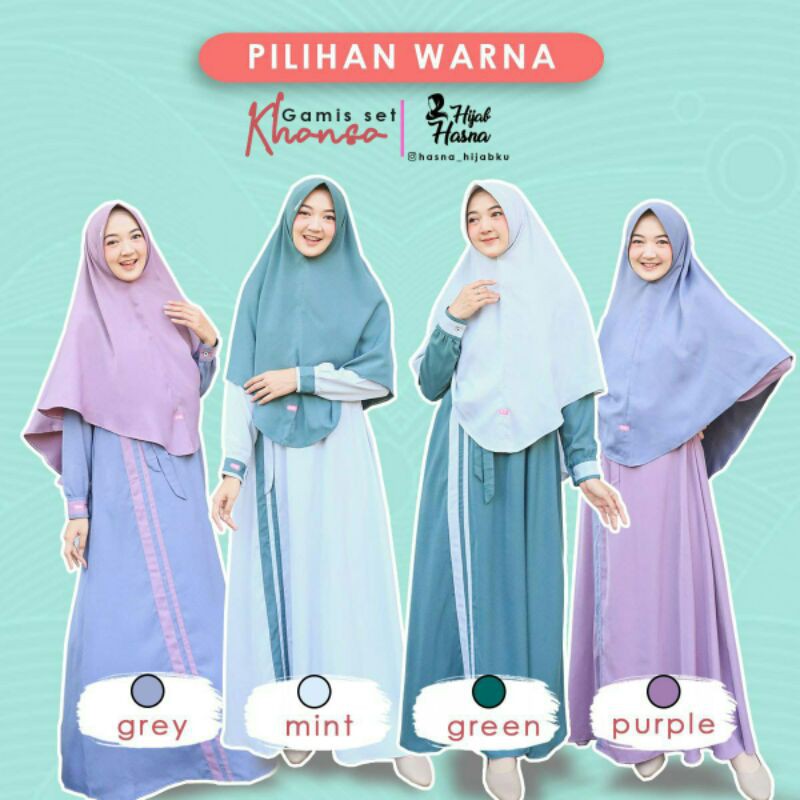 SET GAMIS KHANSA ORIGINAL BY HASNA HIJAB - GAMIS SYARI ORIGINAL