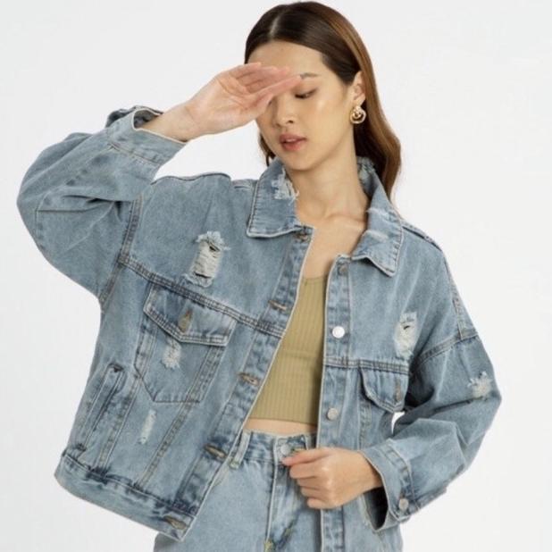 AMR Original - Jaket Jeans Oversized Denim Polos ORI 810 / 706