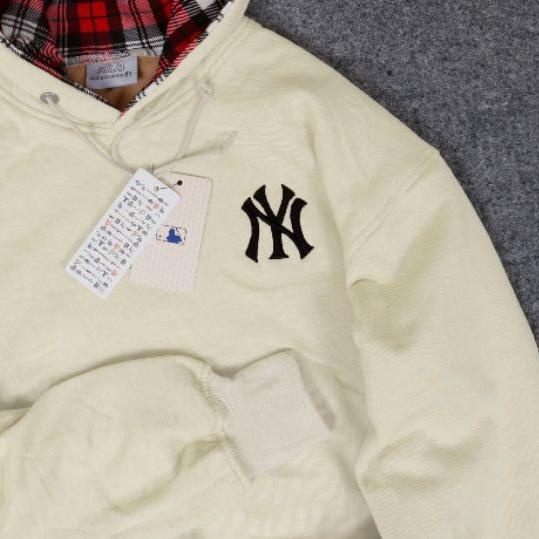➲ SWEATER HOODIE NY MLB CREAM BORDIR BATIK FULLTAG & LEBEL PREMIUM (BESTSELLER VARIAN) ☞