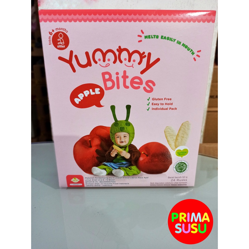 Yummy Bites Rice Crackers Biskuit Bayi Apple 50 GR