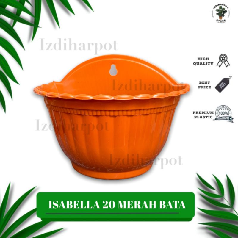 pot bunga tanaman dinding shallom Isabella 20 - ISABELLA 20 MERAH BATA