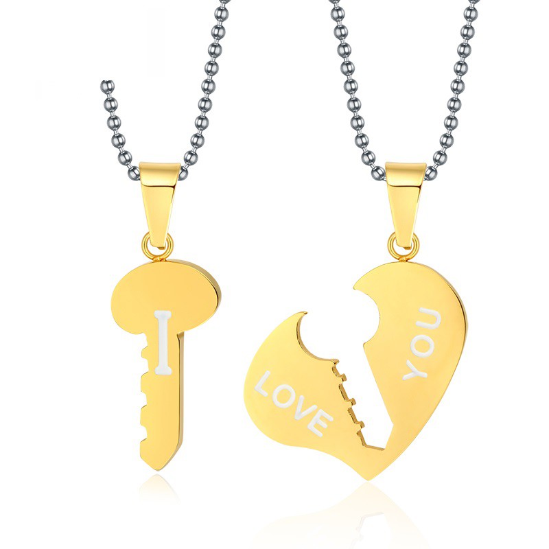 Kalung Couple / Kalung Pasangan / Kalung Titanium K003 Gold